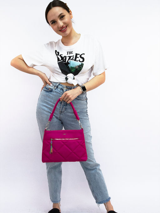 LACCOMA сумка Майя-Ф826-фуксия эко кожа хлопок  фото 11