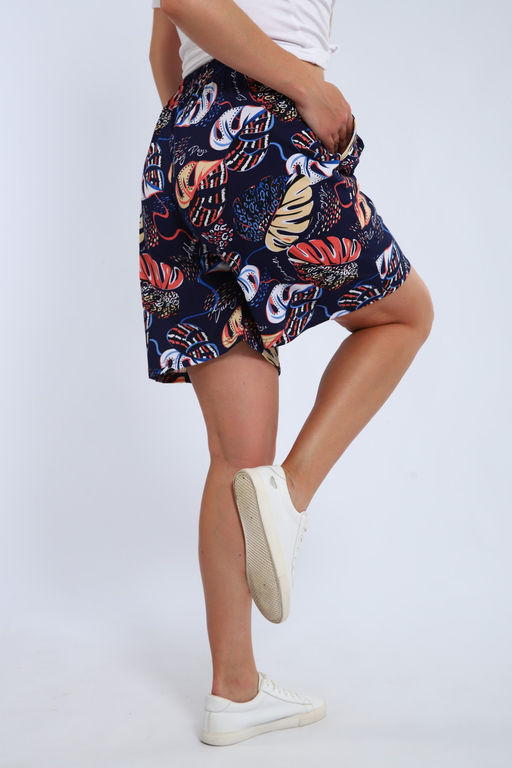 Шорты женские из кулирки Цветник папоротник макси