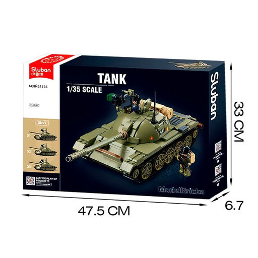 Конструктор Sluban «Модельки. Танк», 1:35, 604 детали
