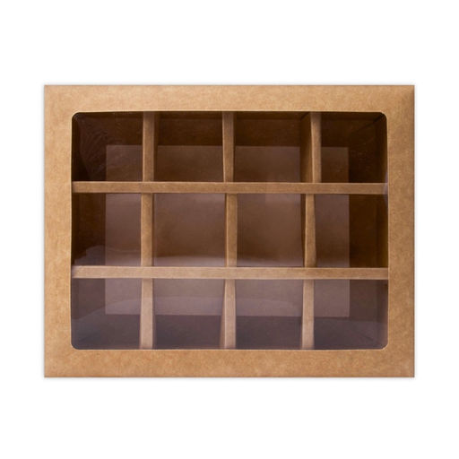 Коробка складная под 12 конфет, крафт, 19 х 15 х 3,6 см - UPAK LAND фото 3