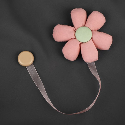 Цена за 2 шт. Подхват для штор Цветочек, d = 10 см, цвет розовый/зелёный - Арт узор фото 2