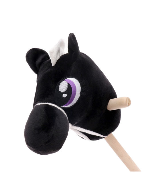 Мягкая игрушка Конь-скакун, на палке, МИКС, чёрная