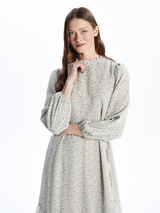 F?rf?rl? Dik Yaka ?i?ekli Elbise