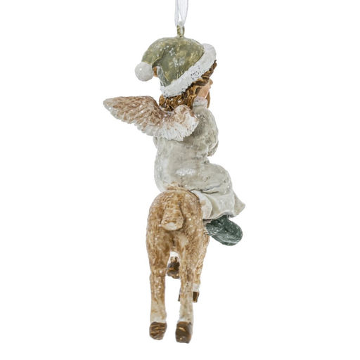 Украшение новогоднее "Ангел на олене", L8 W4,5 H9,5 см