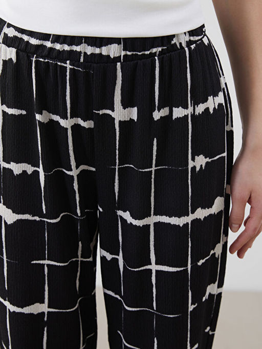 Beli Lastikli Desenli Kad?n Pantolon