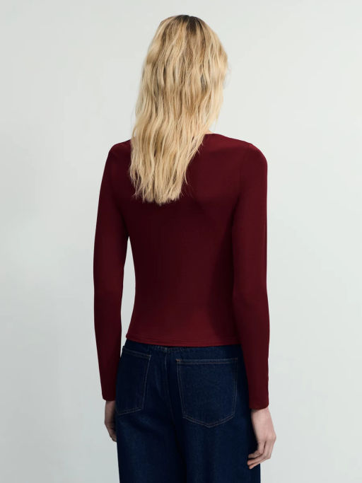 Облегающий лонгслив из модала / Zarina фото 4