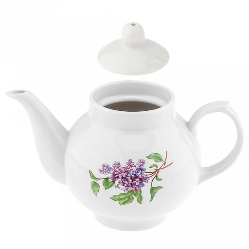 Чайник заварочный фарфоровый Сирень 700мл, форма Рубин (Россия) - Домашняя мода фото 3