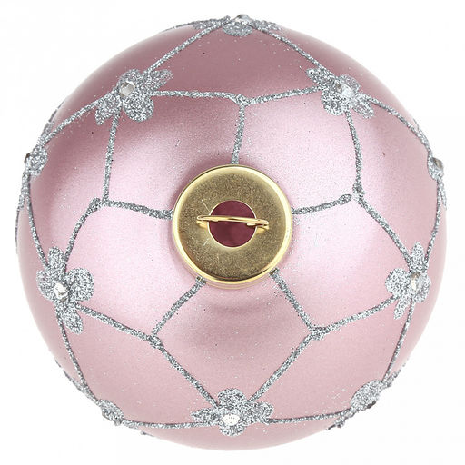 Елочная игрушка шар стеклянная д8см, розовый металлик, ручная художественная роспись, подарочная упаковка (Россия) - Домашняя мода фото 4