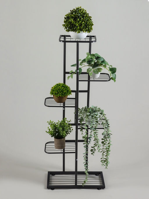 Подставка для цветов Greengo, 6 полок, 44×22×105 см, напольная, металл, тёмно-серая