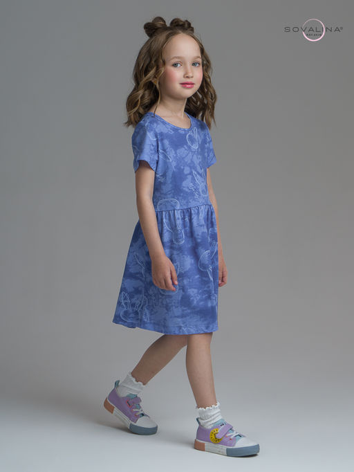 Платье Лето зайцы варенка синий - Sovalina фото 25
