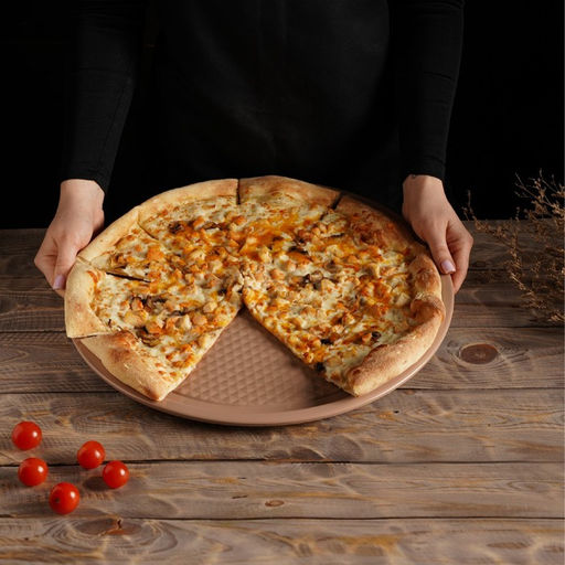 Форма для пиццы Magistro Shiny Diamond, 39×1.5 см, толщина 0.6 мм, антипригарное покрытие, коричневая