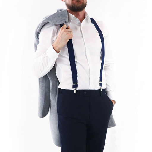 Подтяжки взрослые, ширина 3.5 см, тёмно-синяя