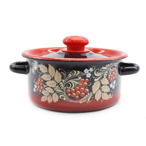 Кастрюля 2,0л цилиндрическая декор красно-черная С1610.38