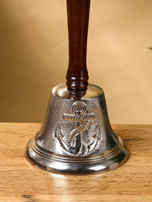 Колокольчик «Якорь», 12×12×24 см, алюминий, с деревянной ручкой