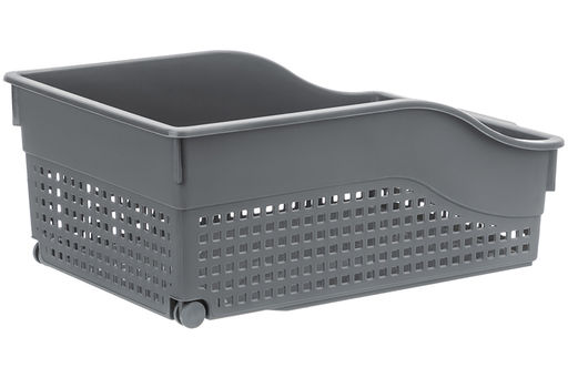 Контейнер хозяйственный 30,5*21*12,5 см Лофт серый на колесах широкий (модель 622018) - Elan gallery фото 3