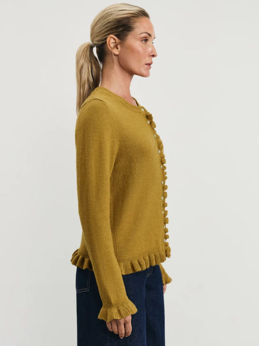 Кардиган с воланами с содержанием шерсти / Zarina фото 4