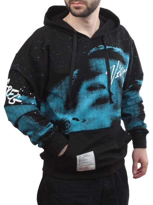 2626 BLACK/BLUE Толстовка мужская (75% хлопок, 20% полиэстер, 5% спандекс)