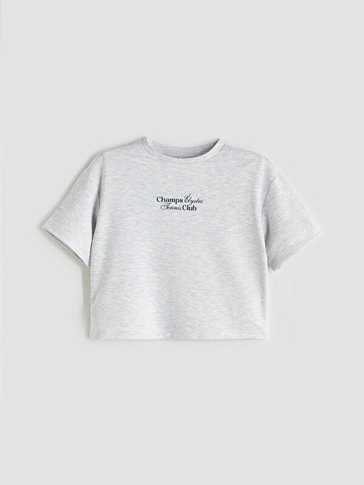 Bisiklet Yaka Bask?l? K?z ?ocuk Ti??rt ve ?ort