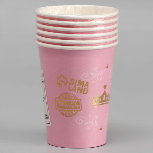 Стаканы бумажные Золотая корона, 6 шт. - Страна карнавалия фото 3