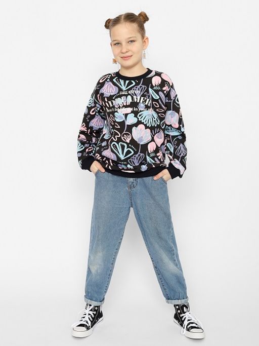CRB wear/CSJG 63484-22-356 Джемпер для девочки,черный/Ex.Cherubino фото 2