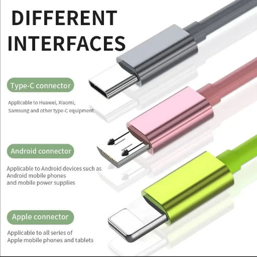 3 в 1, кабель для зарядного устройства с несколькими USB-портами, выдвижной адаптер для нескольких зарядных шнуров с разъемами порта Mini Type C Micro USB - Family фото 2