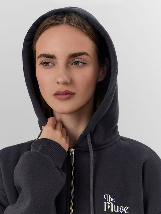 Толстовка женская серая с надписью The muse era - Mark formelle фото 4