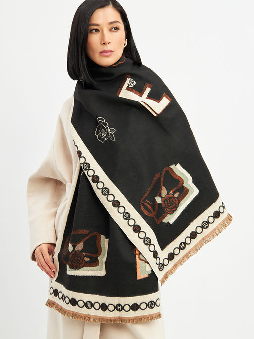 в составе ШЕРСТЬ и КАШЕМИР Большой, мягкий, теплый двусторонний палантин - Tantino фото 9