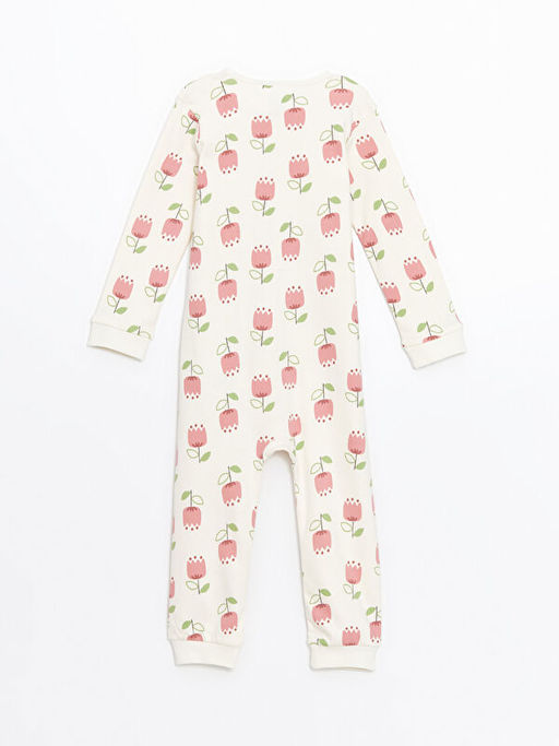 Bisiklet Yaka ?i?ekli K?z Bebek Tulum - Waikiki фото 3