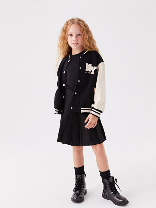 Basic Pileli K?z ?ocuk Etek