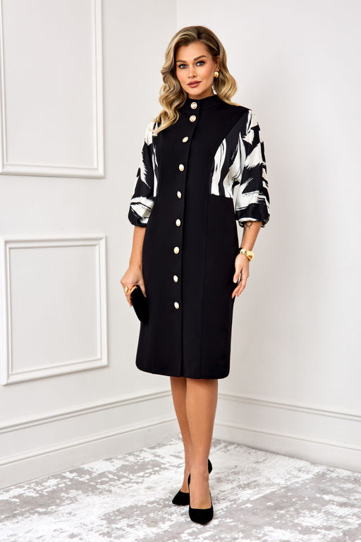 Платье AGATTI 5830-1 черно-белый