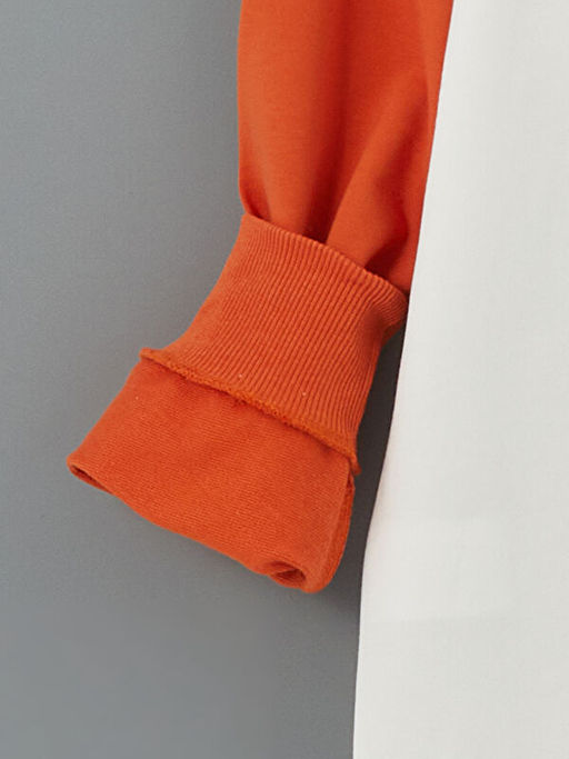 Bisiklet Yaka Bask?l? Erkek ?ocuk Sweatshirt