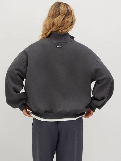 Утепленный свитшот с воротником на молнии - NEVERLATE фото 2