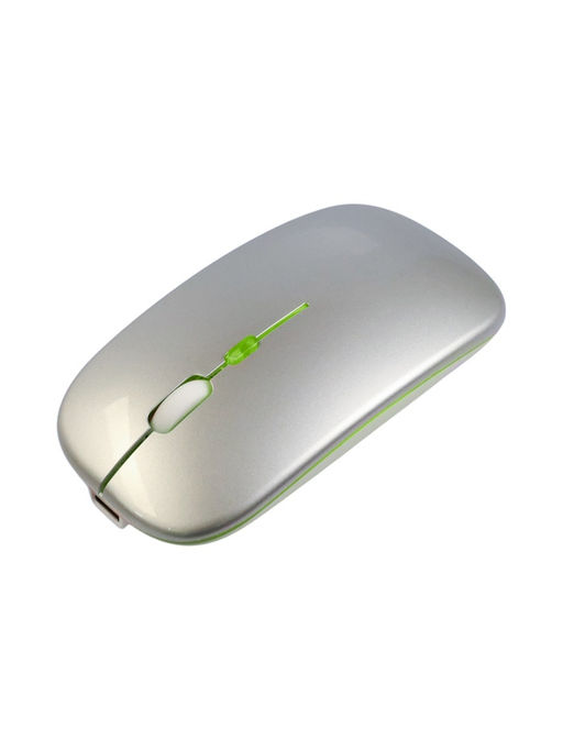Мышь MB-2.4 беспроводная, оптическая, подсветка, 800-1600 dpi, USB, Bluetooth, серебристая