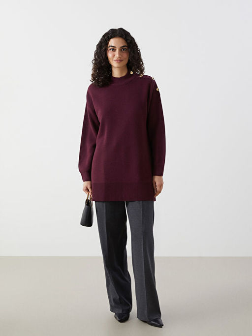 Dik Yaka Kad?n Triko Tunik