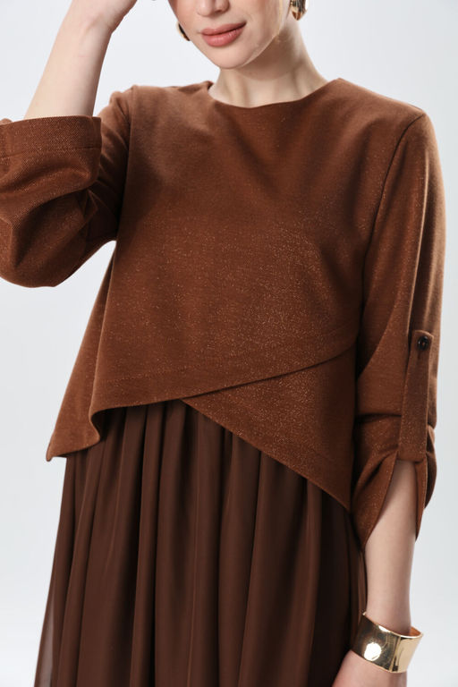 Платье NIKVA н740-25 кофе с молоком  фото 6