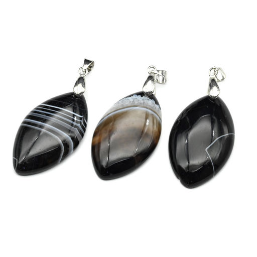 Подвеска из агата глазкового рис 23*38мм