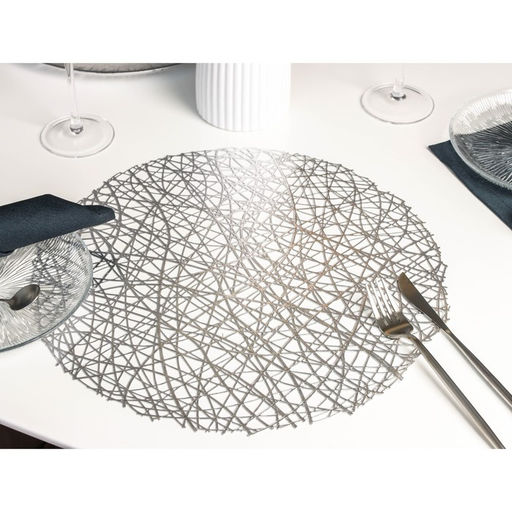 Набор салфеток сервировочных на стол Доляна Паутинка, d=38 см, 4 шт, цвет серебряный  фото 17