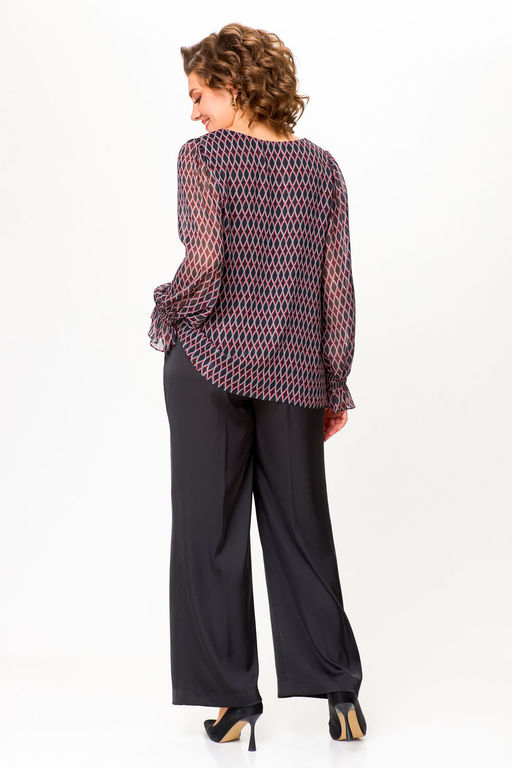 Блуза Swallow 803.2 черный+серебряный узор фото 743