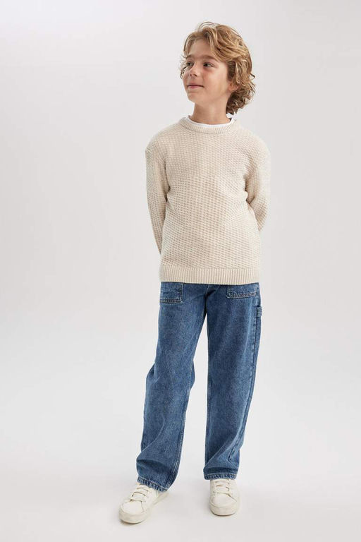 Свитер с круглым вырезом для мальчика - Defacto фото 4
