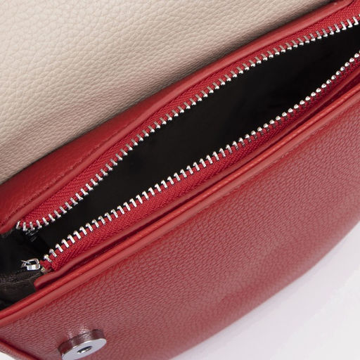 Сумка-мессенджер на магните, длинный ремень, цвет красный/бежевый - Simaland фото 3