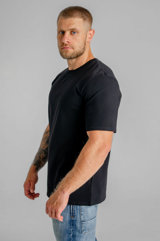 Арт. 61112/8 Футболка мужская однотонная 48-58 (6 шт) Цвет:черный - Идеал фото 7