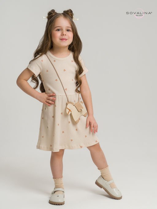 Платье Лето лапша кофейные сердечки