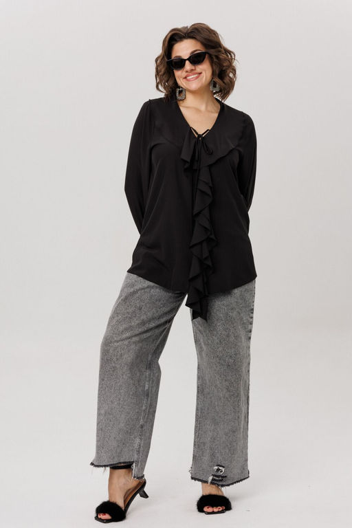 Блуза ANELLI 1679-Р черная романтика  фото 6