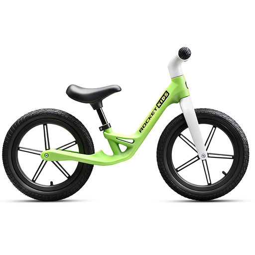 Беговел 14" Rocket, колеса надувные, рама нейлон, цвет салатовый