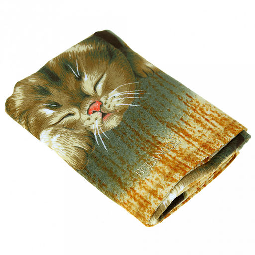 "Япония-2017" Полотенце махровое 50х90см, плотность 300гр/м2, 100% хлопок, "Котята", оранжевый, Bolangde (Китай)