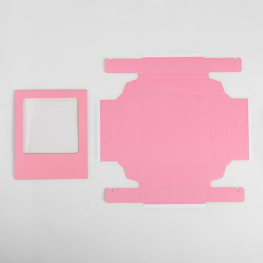 Цена за 5 шт. Коробка под 9 конфет с обечайкой, розовый, 14,5 х 14,5 х 3,5 см - UPAK LAND фото 5