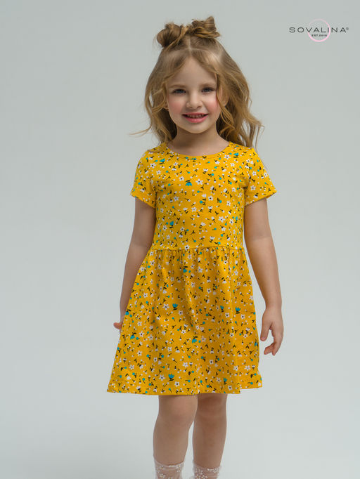 Платье Лето цветы на горчице - Sovalina фото 15