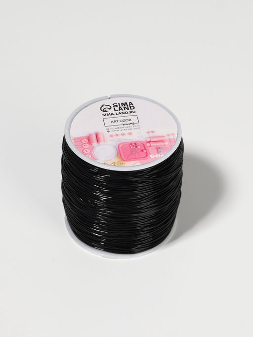 Цена за 2 шт. Нить для плетения, эластичная, 100±1 м, d=0.8 мм, чёрная