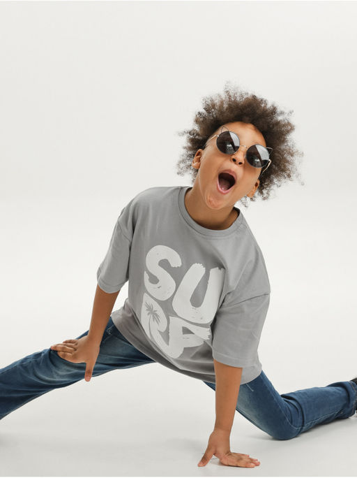 Футболка "Тропик" серый мальчик