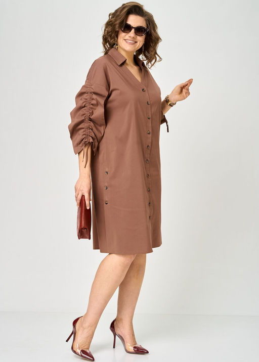 Платье EVA GRANT 7102 молочный шоколад